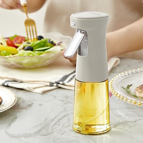Flacon pulvérisateur d'huile en verre de 240 ml - Flacon pulvérisateur pour la cuisine, blanc (1/5)