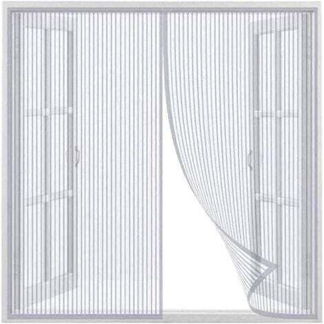 Rideau de moustiquaire magnétique fenêtre,rideau de moustiquaire pour porte, garder l'espace de porte et fenêtre respirant,Blanc,90x150cm (1/5)