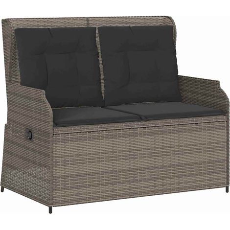 Banc de jardin,Banquette de jardin,Chaise avec coussin Gris Poly rotin CFW96776 (1/5)