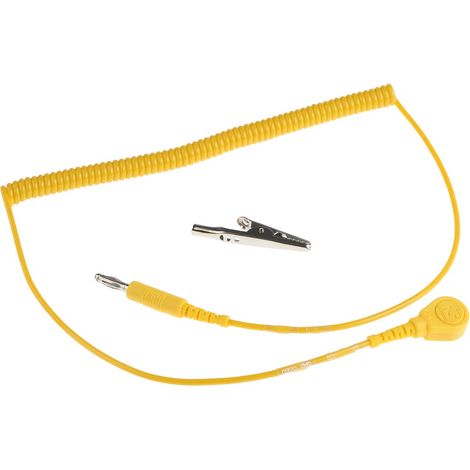 Cordon ESD de mise à la terre RS PRO, Liaison, 1.8m 10mm Spiralé ( Prix pour 1 )