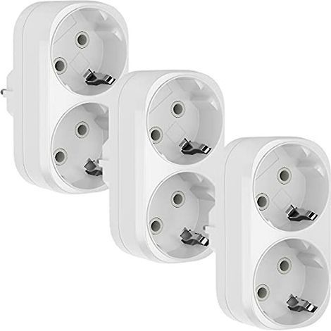 2-in-1 Dreifachstecker-Adapter, Doppelsteckdose 16 A/250 V, max. 3680 W - EU (1/5)