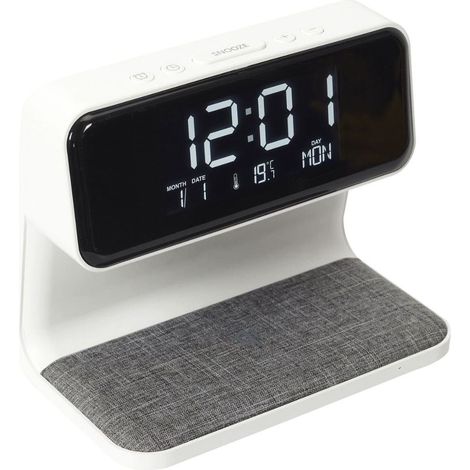Réveil chargeur blanc et tweed (1/2)