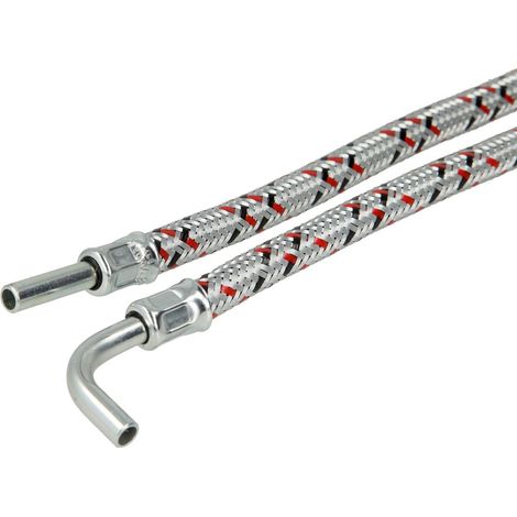Flexible fioul universel 8 x 8 x 500 mm tubulures d'un côté 90° coudé