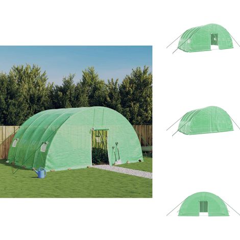 Serre avec cadre en acier vert 24 m² 6x4x2,85 m - Serre De Jardin - Abri Jardin - Tunnel De Culture - Greenhouse - Serrez Verdure (1/5)