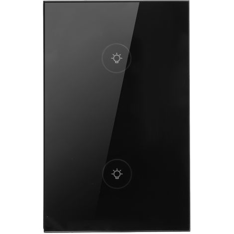 Interrupteur tactile intelligent TUYA 10A 110-240V Noir, compatible Wi-Fi, application mobile, commande vocale et minuterie (1/5)