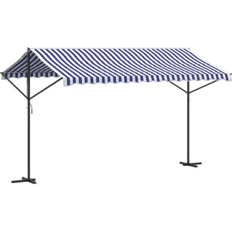 Store Banne - Auvent autoportant bleu et blanc 400x300 cm tissu et acier fr10484 - Maison La Vie (1/5)