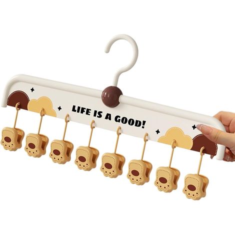 Cintre pour Vêtements De Bébé,Organisation du Placard avec 8 Pinces - Cintres De Séchage avec Crochets Multiples,pour Intérieur Extérieur Maison Appartement Dortoir Placard Balcon Voyage (1/5)