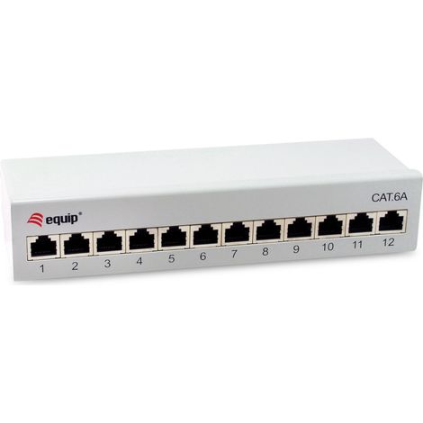 Equip Patchpanel 12x RJ45 Cat6A FTP 1HE Premium hellgrau