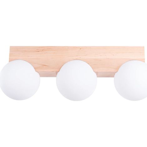 Regleta Liea 3 luces, madera natural (1/5)