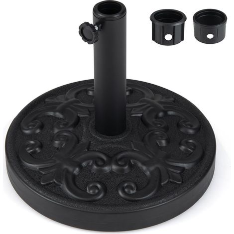 COSTWAY Base Per Ombrellone Da Giardino Riempibile In Cemento Resistente Base Per Ombrellone Rotondo Da Spiaggia Supporto Zavorrato Resistente Allo Sbiadiment (1/5)
