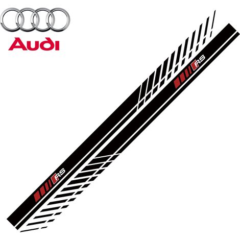 (RS noir) Emblème de voiture, autocollant décoratif latéral pour aile, compatible avec Audi Quattro RS Sline A2 A3 A4 A5 A6 A7 A8 Q2 Q3 Q4 Q5 Q6 Q7 Q8 (1/4)