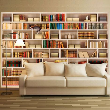 Papier peint bibliothèque domestique - 350 x 245 cm (1/4)