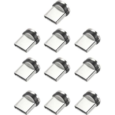 Lot de 10 connecteurs magnétiques ronds pour câbles de données, connecteurs Type-C à 8 broches, connecteurs pour chargeurs magnétiques de téléphone portable à charge rapide (1/5)