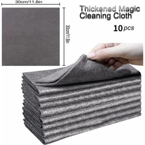 Chiffon de Nettoyage Magique pour Les Vitres, 20 Pièces Chiffons Nettoyage Magique Epaissi Forte Absorption d'eau Outils pour Verre Voiture Maison Cuisine Salle de Bain,gris (1/3)