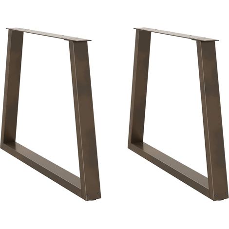 Lot de 2 pieds de table à manger en forme de V réglables 90 x 72-73,3 cm style moderne en acier naturel