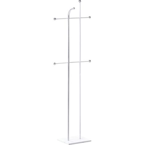 Coat Rack Silver Steel Metal 162 cm Freestanding Clothes Stand 6 Hooks Modern Hallway ODHILL