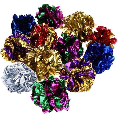 Boule Mylar Pour Chat - Jouet Sonore En Papier Craquant - Idéal Pour Jeu Intérieur - Lot De 12 Pièces (1/5)
