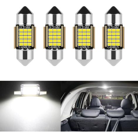 4pcs C5W LED Festoon Bulbs 31mm Canbus 12V 6000K White Super Bright for Car Interior Lighting and License Plate Lights Canbus Error Free No Polarity (1/5)