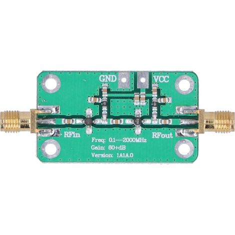 Module d'amplification à faible bruit (LNA) pour l'alimentation haute fréquence, large bande 0,1–2000 MHz, gain de 64 dB, composants électroniques (1/4)