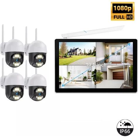 DISCORAMA®- KIT TELECAMERE VIDEOSORVEGLIANZA 4 CANALI CON MONITOR HD INFRAROSSI + DVR (1/4)
