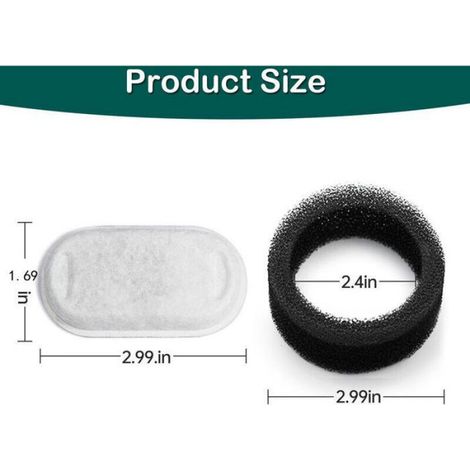 Filtre Fontaine Chat - Triple Filtration Charbon Actif Et Eponge Mousse - Pour Fontaines Acier Inoxydable 2 L 3 2 L 4 L - 8 Pièces (1/5)