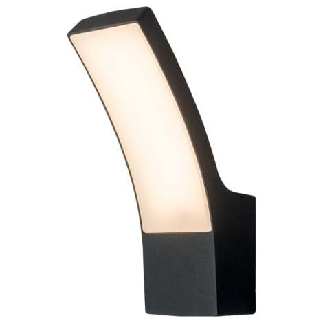 Applique extérieure incurvée LED SMD 12W – Fonte d’aluminium noir – Indice de protection IP54 – Éclairage puissant 1000 lumens – Crealys (1/2)