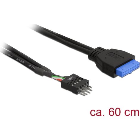 Delock cable usb 3.0 pinheader hembra a usb 2.0 pinheader macho 60cm