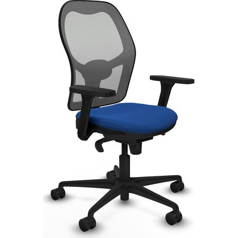 Jorquera sincro malla gris similpiel azul brazos 3D base nailon ruedas 65mm nailon (1/5)