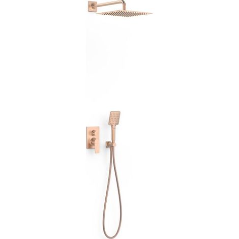 Kit mitigeur encastré 2 voies Rapid‑box pour douche Project Or Rose Mat 24K - TRES 22138004OPM
