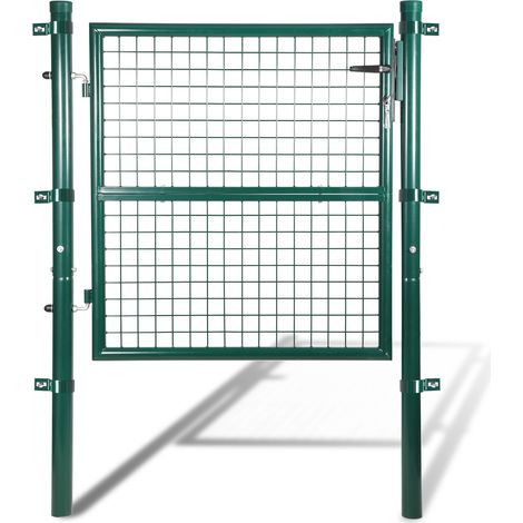 Wolketon Gartentor Zauntor Hoftür Zaun Metall Maschendraht Toranlage Tor 100x100cm Grün