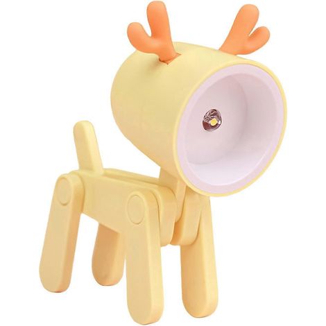 Niedliches Haustier-Nachtlicht, dekoratives Ornament, Geschenk, tragbarer Mini-Handyhalter, kreative LED-Schreibtischlampe-Dog-Yellow