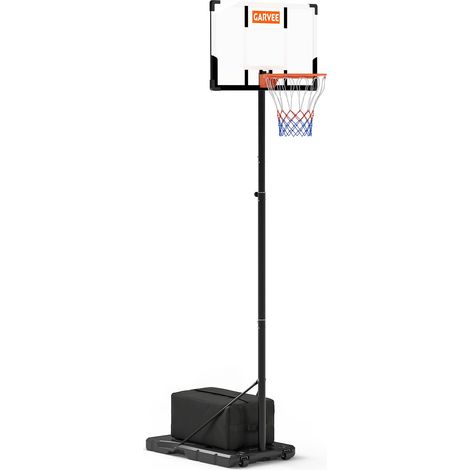 Panier de Basket Mobile Hauteur Réglable 90-305 cm,Backboard 44 Pouces, Socle Remplissable & Roulettes, Jardin, Allée & Extérieur (1/5)