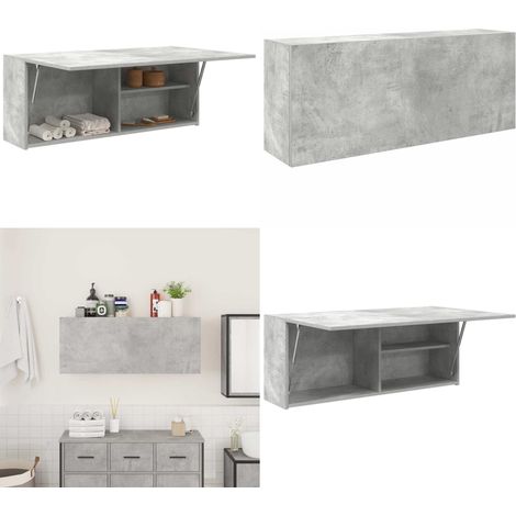 vidaXL Bad-Wandschrank Betongrau 100x25x40 cm Holzwerkstoff (1/5)