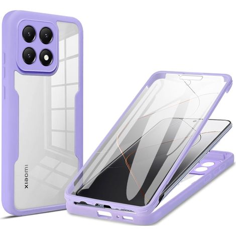 Coque pour Xiaomi 15T avec Protection D'écran, Étui Avant et Arrière 360 Degres Antichoc Housse, Antirayures Robuste Bumper Transparente Case, Violet (1/5)