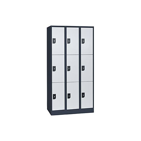 Armario de 3 compartimentos Stuttgart  3 secciones  gris (1/3)