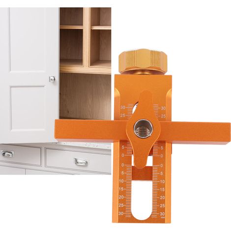 Dispositivo de montaje para puertas de muebles fabricado en aleación de aluminio, de fácil instalación y alineación para aficionados al bricolaje. (1/4)