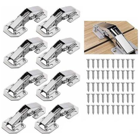 8 PCS Charniere Porte Placard 90 Degrés Charniere Invisible pour Armoires Fenêtres Meubles en Bois Correspondre Vis