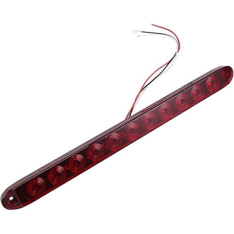 Barre lumineuse rouge de 15 pouces à 11 LED, étanche, feu stop, clignotant, feu arrière, feu de position, troisième feu de freinage, feu de gabarit pour camion et remorque I