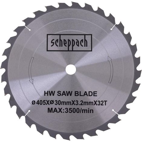 Scheppach – Lame de scie circulaire pour bois 405mm – Alésage 30mm – 32 dents – Épaisseur 2,2mm – Coupe nette et précise