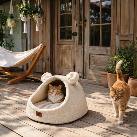 Scatola per topi con cuscino per cani e gatti Boucle Scatola per topi con cuscino per cani e gatti Boucle - M, Grafite (1/3)
