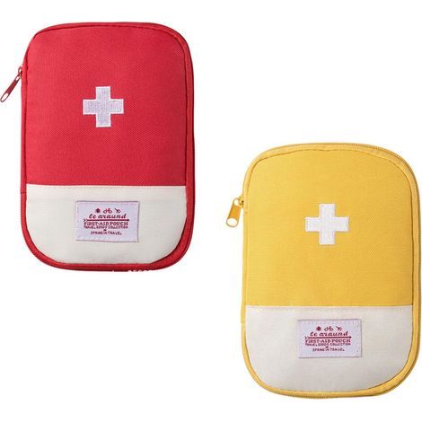 Mini Trousse Premier Secours Portable, 2 Pièces Médicale pour Voyage, Maison et Bureau (Rouge, Jaune) (1/5)