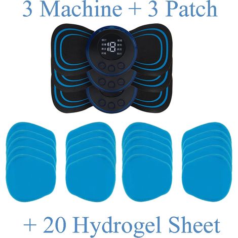 Mini massaggiatore cervicale EMS con impulsi elettrici, schermo LCD e 8 modalità di massaggio. Strumento per alleviare il dolore muscolare. Massaggiatore portatile per il corpo 01114-AquaForge