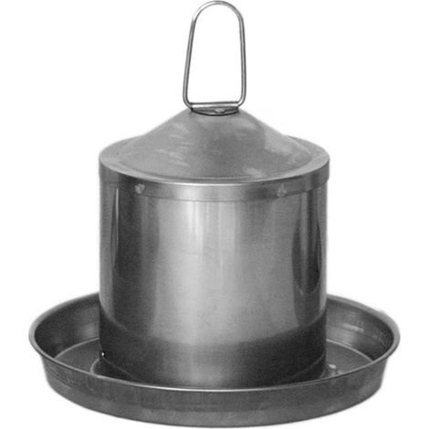 Abreuvoir de poulet 2L acier inoxydable Sans BPA - Sans bords dangereux - Suspendu et stable - 24x19 cm (1/5)