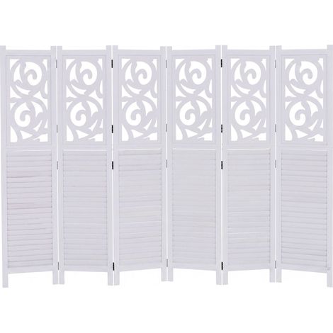 Paravent T568, cloison de séparation, brise-vue, séparation d'espace, motifs décoratifs, pliable, bo
