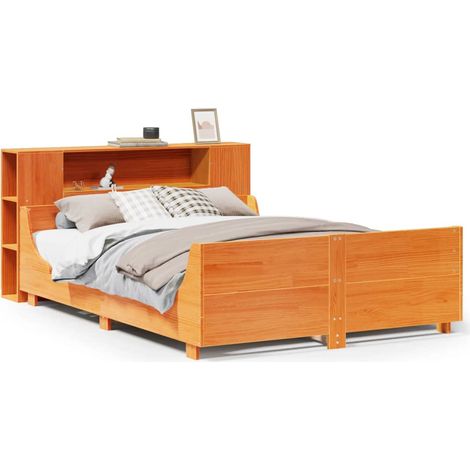 Maison Exclusive - Letto senza Materasso Marrone Cera 135x190 cm in Legno di Pino