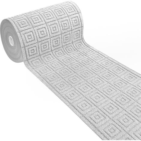 Passatoia Cucina Assorbente Tappeto Design 3D Corsia Tinta Unita Al metro Su Misura - Grigio (1/4)
