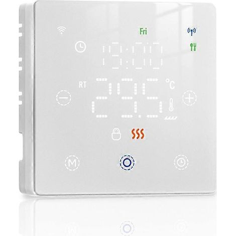 Tuya WiFi smarte Fußbodenheizung für vernetzte Haushalte, mit intelligentem Schalter und Temperaturregelung für wasser-/elektrische Fußbodenheizung und Gasboiler (weiß). (1/5)
