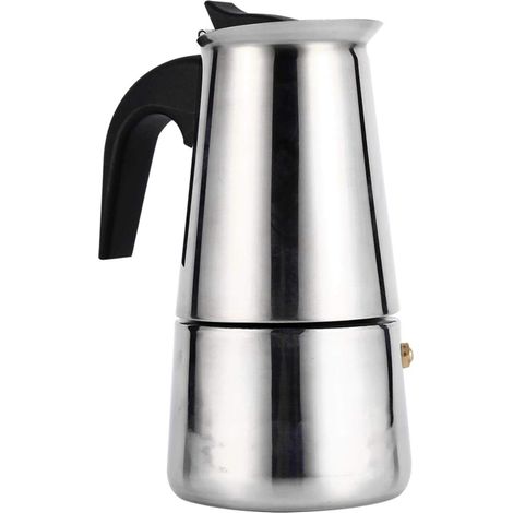 Moka Pot 100 ml/200 ml/300 ml/450 ML en Acier Inoxydable Moka Pot Cafetière Poêle Utilisation De Bureau À Domicile(200ml) (1/5)