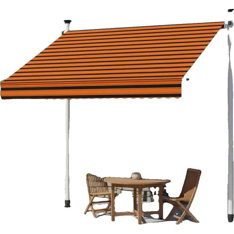 Toldo retráctil de 200 cm de ancho, impermeable, fácil de instalar, con manivela, apto para patios y balcones. (1/5)