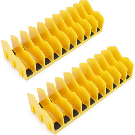 Juego de 2 organizadores de clips con base de goma antideslizante, para cajas de herramientas y almacenaje, diseño expandible, compatible con cajones y cajas de herramientas de 7,6 cm.